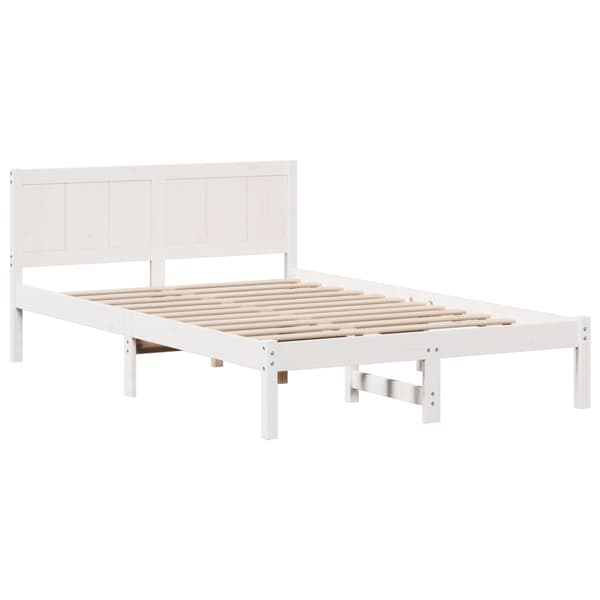 Sängram Vit 120 x 190 cm Massivt tallträ