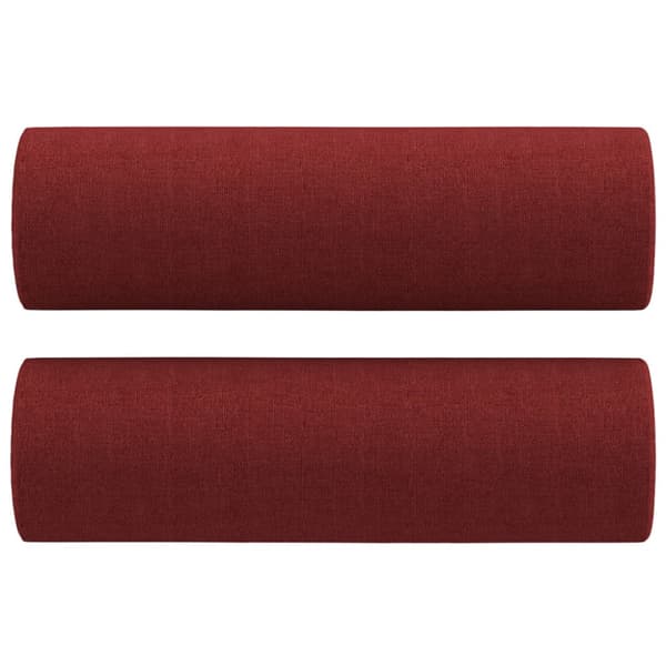 Prydnadskuddar 2 st vinröd Ø15x50 cm tyg