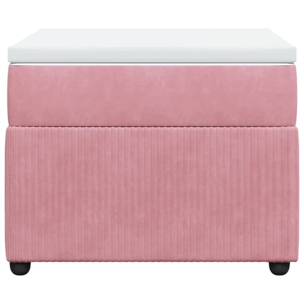 Ramsäng med madrass rosa 90x200 cm sammet