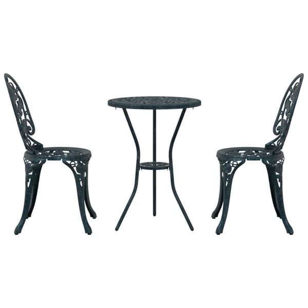 Trädgårds Bistro Set 3 pcs Grön Aluminium