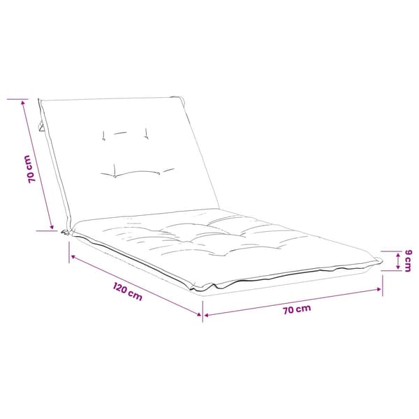 Solstol Kudde GEMERT 100% Polyester Gräddvit 190 x 70 x 9 cm