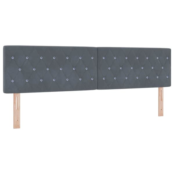 Boxspring säng med madrass och LED Mörkgrå 180 x 200 cm Sammet