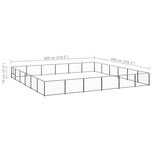 Hundgård svart 36 m² stål