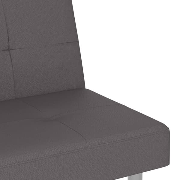Bäddsoffa med mugghållare grå konstläder
