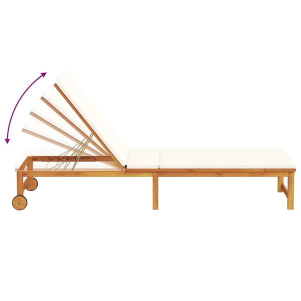 Solstol Reclining 3 pcs Brun Massivt Akaciaträ