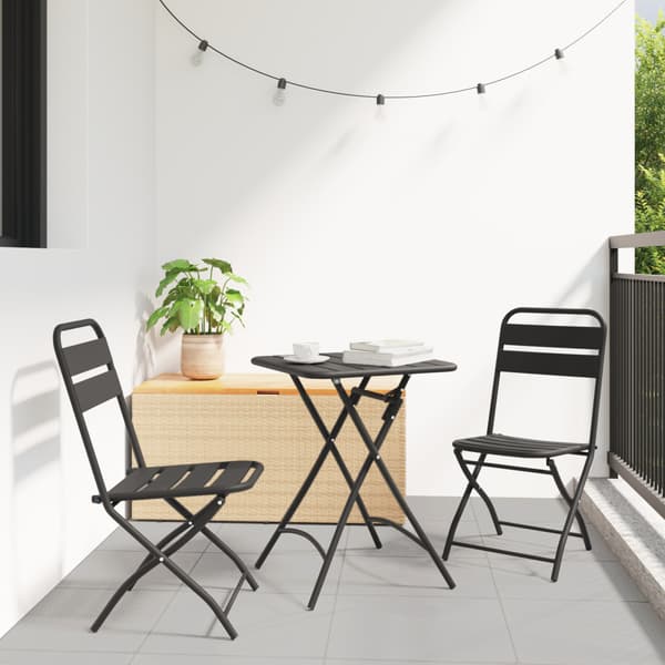 Bistroset 3 pcs Antracit Stål