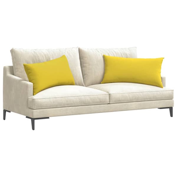Sofakuddar 2 pcs Ljusgul 80 x 40 cm tyg