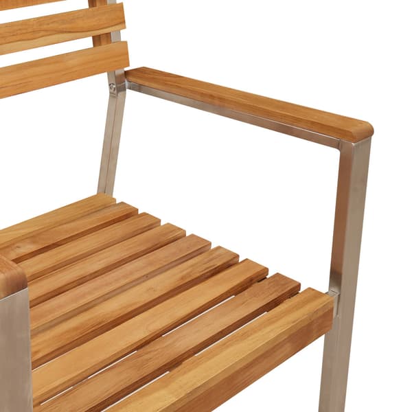 Trädgårdsmöbelset 7 pcs Brun Massivt teakträ