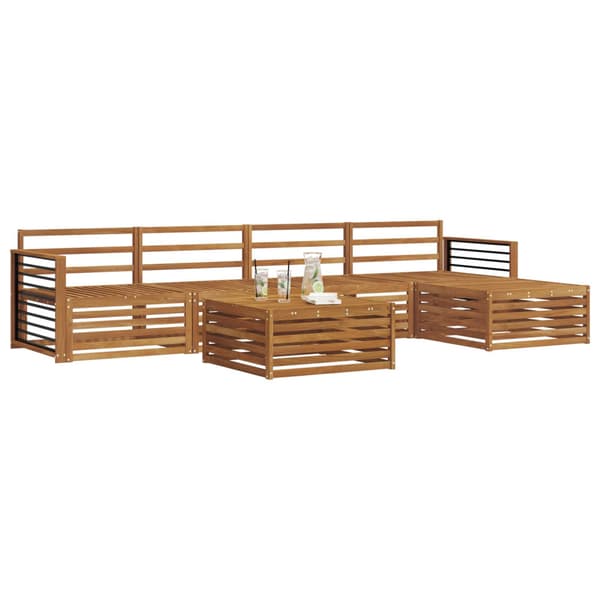 Utomhussoffset 6 pcs Naturfärg