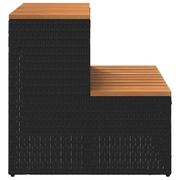 Badtunna Step Black 50x50x50,5 cm konstrotting och solid akacia