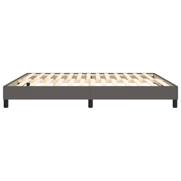 Boxspring-sängram grå 160x200 cm konstläder