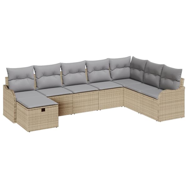 Trädgårdsoffset 8 st Beige konstrotting