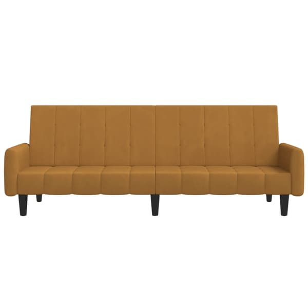 Bäddsoffa 2-sits brun sammet