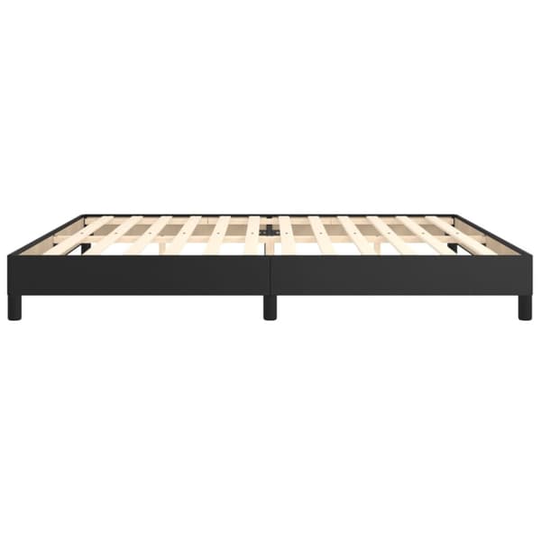 Boxspring-sängram svart 200x200 cm konstläder
