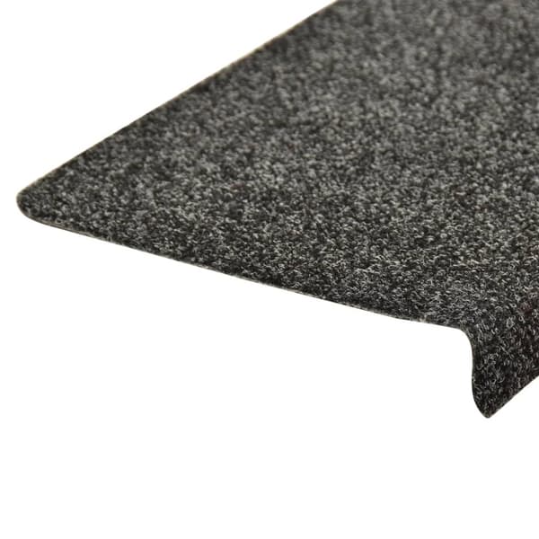 Trappmattor självhäftande 5 st 65x21x4 cm mörkgrå rektangulär kant
