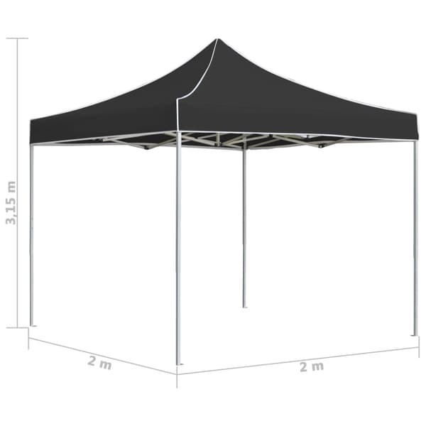 Hopfällbart partytält aluminium 2x2 m antracit