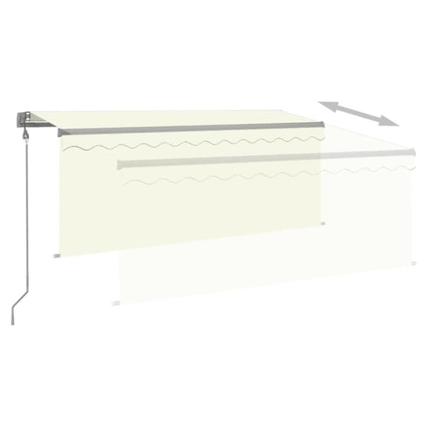 Automatiserad markis vindsensor rullgardin LED 3x2,5m gräddvit