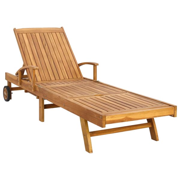Solstol med dyna 100% Polyester Solid-Teak