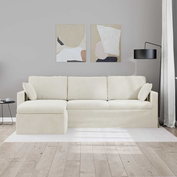 Soffa Kräm 228 x 134 x 80 cm Sammet
