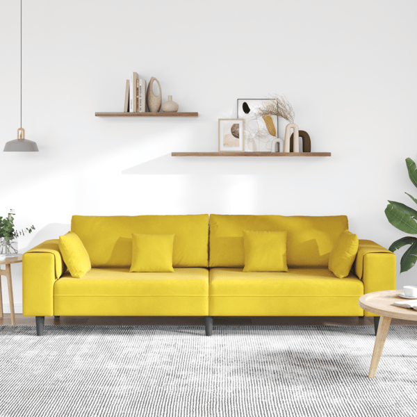 Soffa Gul 250 x 77 x 76 cm Sammet