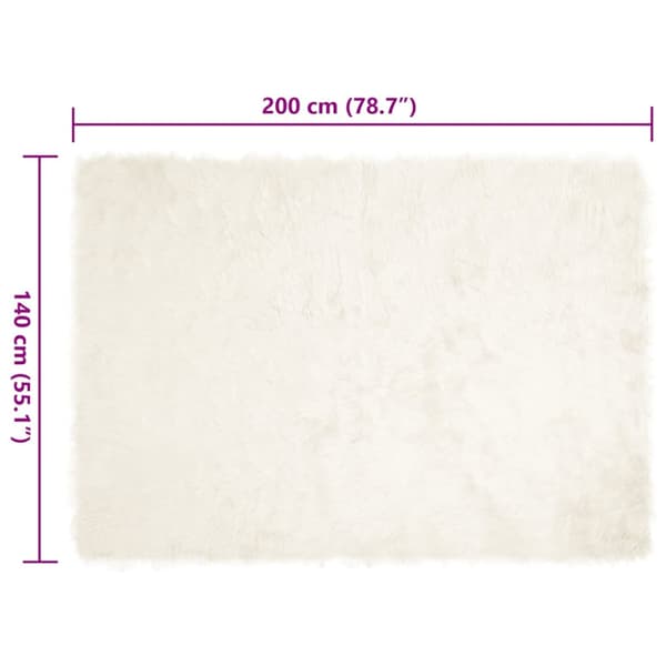 Fuskfäll matta TAFALLA Vit 140 x 200 cm Polyester