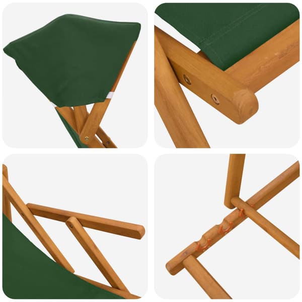 Deck Chair 3 Position Massiv Eukalyptus Trä Grön