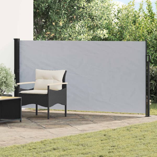 Utfällbar sidomarkis Grå 300 x 140 cm Polyester