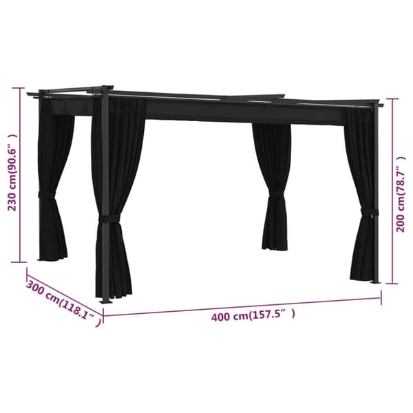 Paviljong 4x3 m antracit