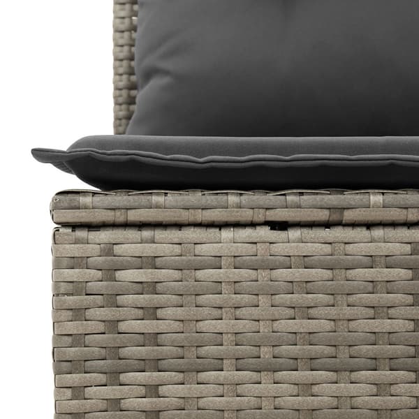Trädgårdsoffset med kudde 8 pcs Grå konstrotting
