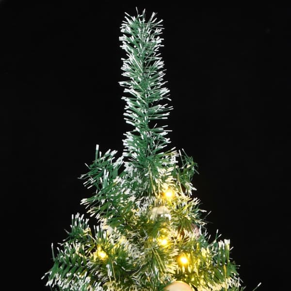 Plastgran 300 LEDs&kulor&snö 210 cm
