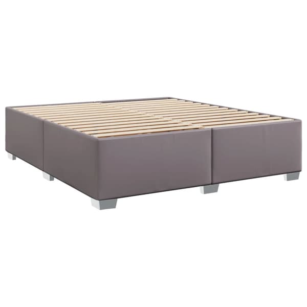 Ramsäng med madrass grå 200x200 cm konstläder
