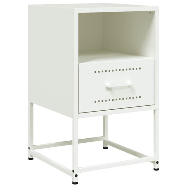 Sängbord vit 36x39x60,5 cm stål
