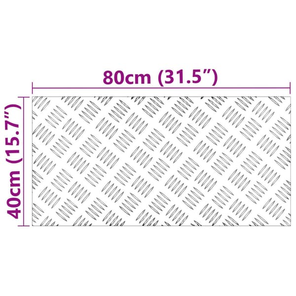 Trappsteg Rektangulär 4 pcs Silver 80 x 40 cm Aluminium