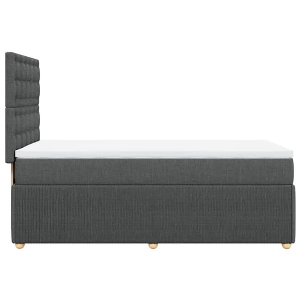 Ramsäng med madrass mörkgrå 100x200 cm tyg