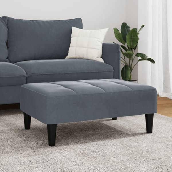 Fotpall mörkgrå 77x55x31 cm sammet