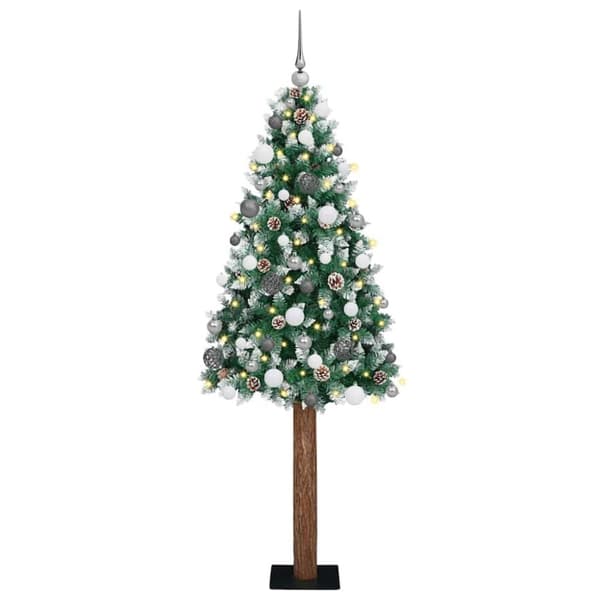 Smal julgran Grön 180 cm PVC och solid furu