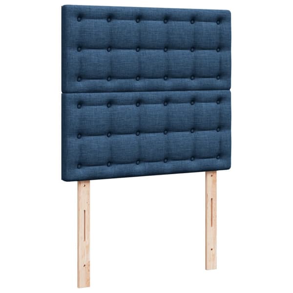Ramsäng med madrass blå 90x190 cm tyg