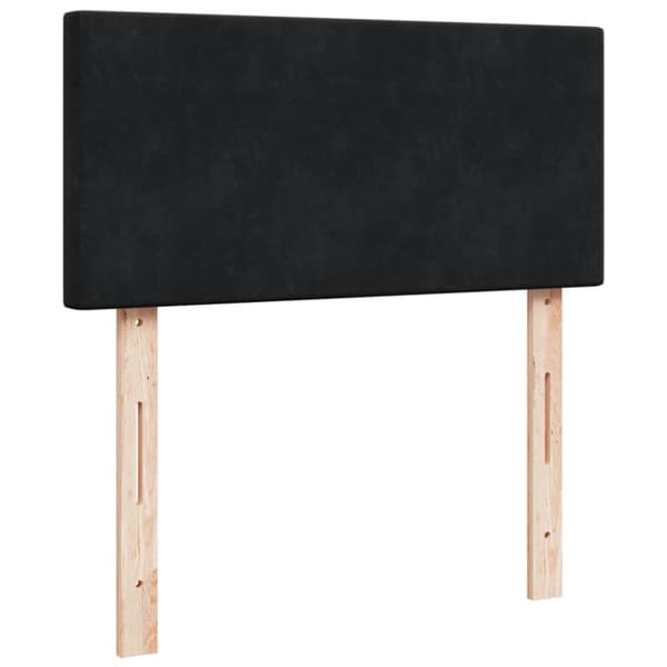 Ramsäng med madrass svart 90x190 cm sammet