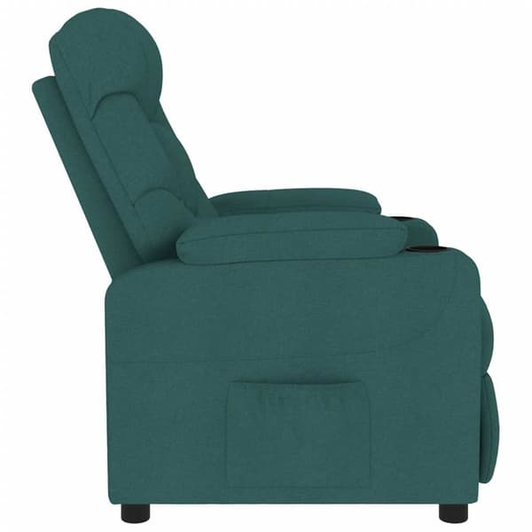 Massagefåtölj mörkgrön tyg