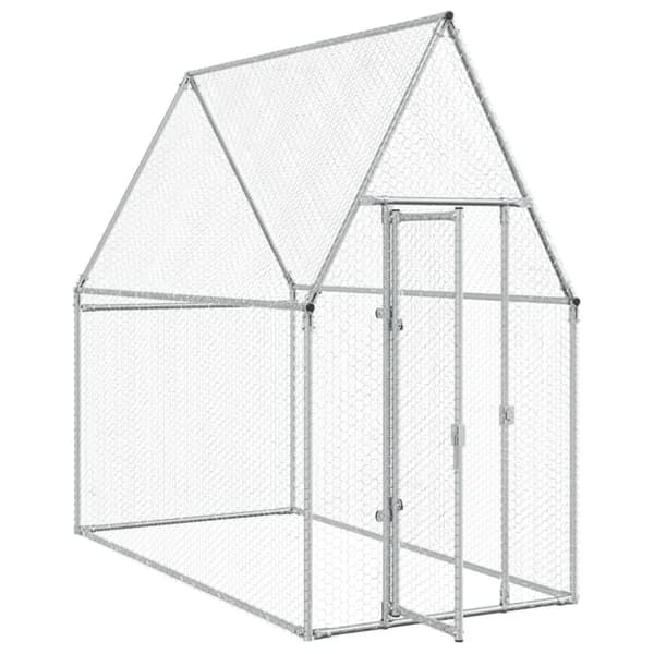 Hönsbur silver 200x100x190 cm galvaniserat stål