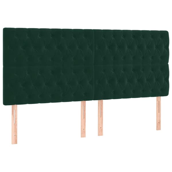 Ramsäng med madrass mörkgrön 200x200 cm sammet