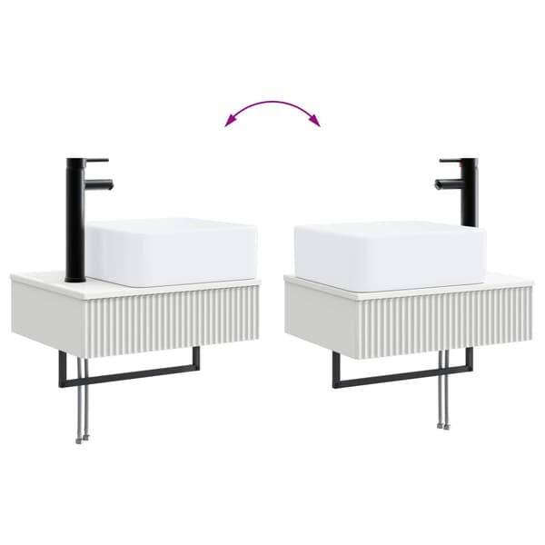 Badrumsmöbelset 6 pcs Vit Konstruerat trä och glas
