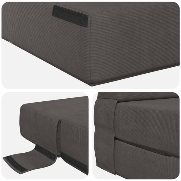 Fällbar Soffbed Mörkgrå 70 x 72 x 60 cm Tyg