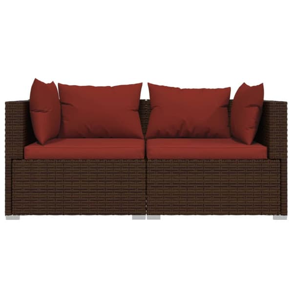 Soffa 2-sits med dynor konstrotting brun