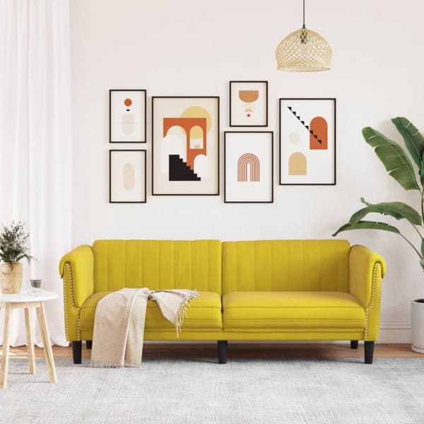 Soffa 3-sits gul sammet