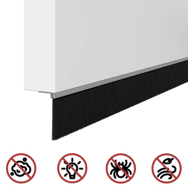 Självhäftande dörrborstlist 2 pcs Silver 100 cm