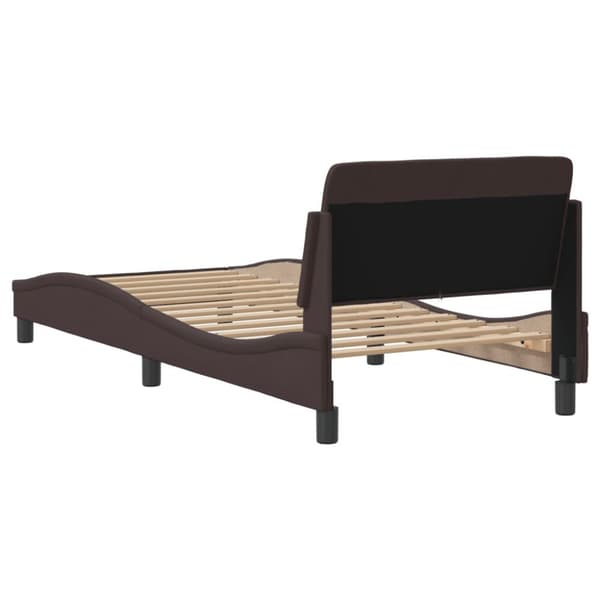 Bed Frame "Dover" Dark Brown 90x190 cm Fabric
