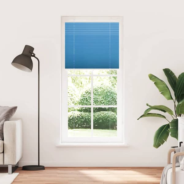Plisserad persienn blå 90x200 cm tyg bredd 89,4 cm polyester