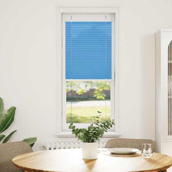 Plisserad persienn blå 40x100cm tyg bredd 39,4cm polyester