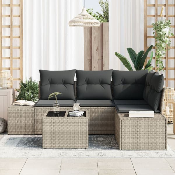 Trädgårdsoffset 5 pcs Ljusgrå konstrotting